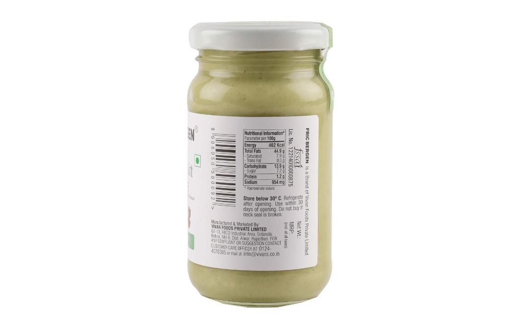 Fric Bergen Coriander Mint Mayonnaise (Emulsified Sauce)   Glass Jar  200 grams